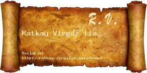 Ratkay Virgília névjegykártya